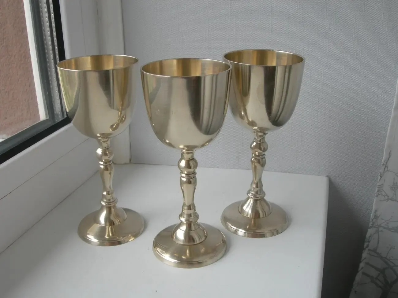 Бокалы, рюмки, бронза, Дания, 3 шт.