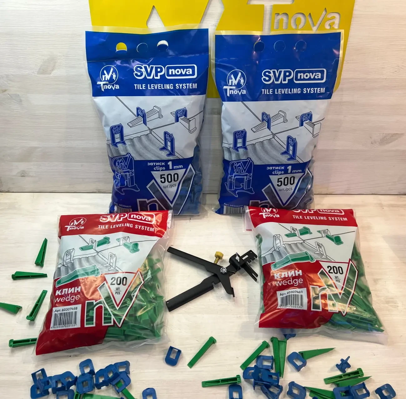 Система выравниванияплитки СВП 1000 Зажим + 400 Клин + Инструмен 6