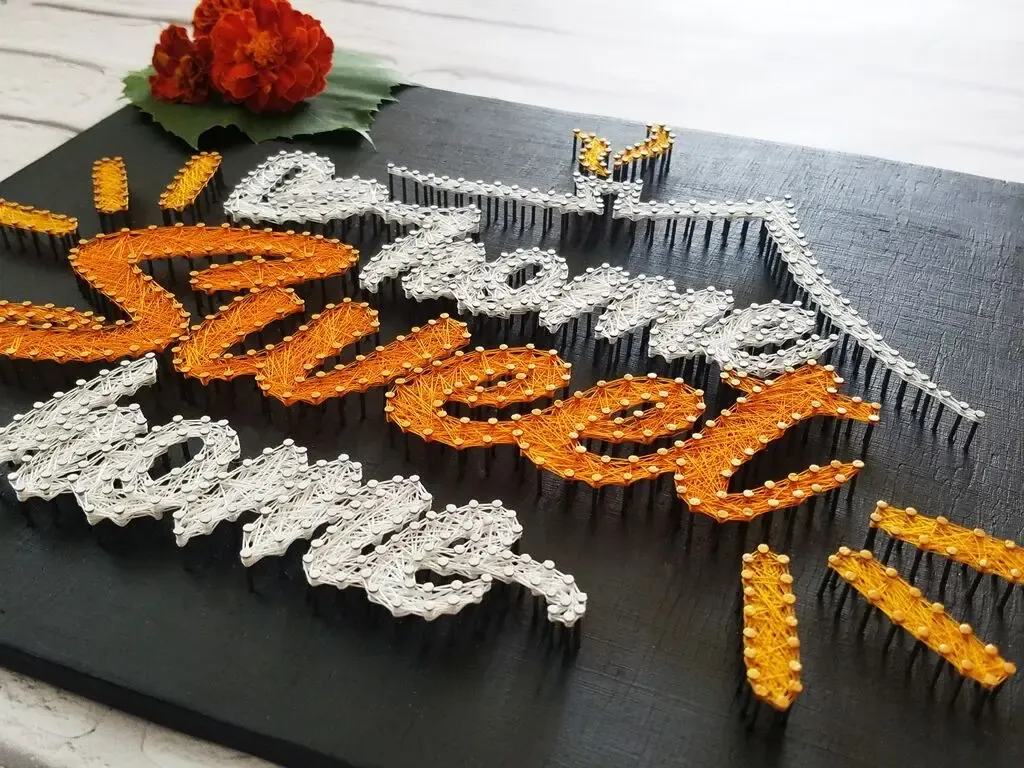 Картина из ниток, милый дом, стринг арт, home sweet home, декор дом 4