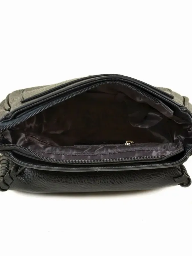 Наплечная сумочка с клапаном и вышивкой 2 цвета 4