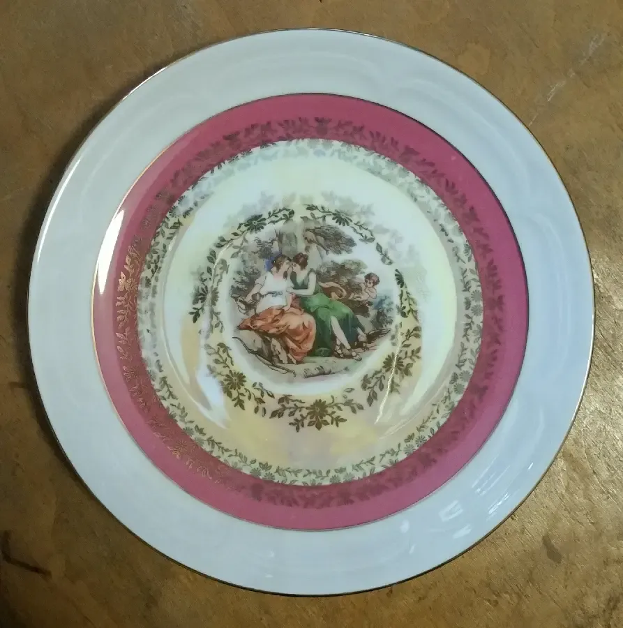 Тарелка Мадонна фарфор Германия сервиз рококо позолота SEP W1 ГДР