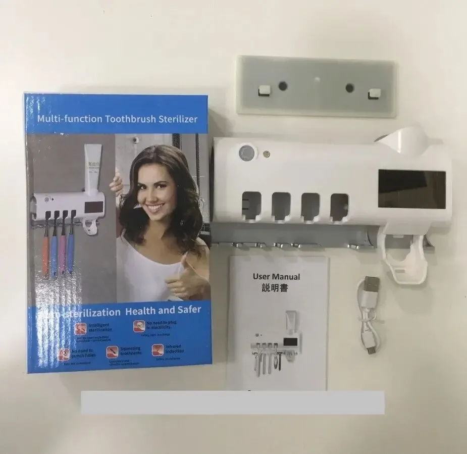Стерилизатор для зубных щеток на 4 секции с дозатором Multi-function T 5