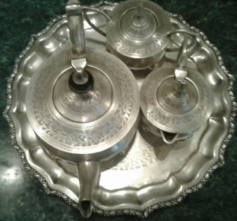 Индийское серебро.чайный сервиз 9