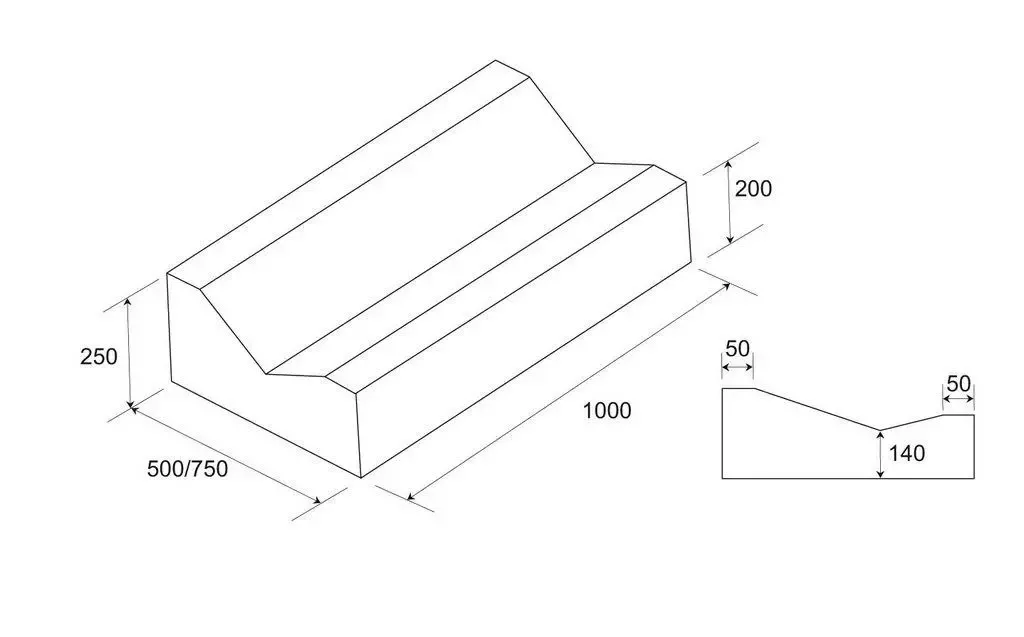 Лоток прикромочный водоотводный Б-1-20-50 2