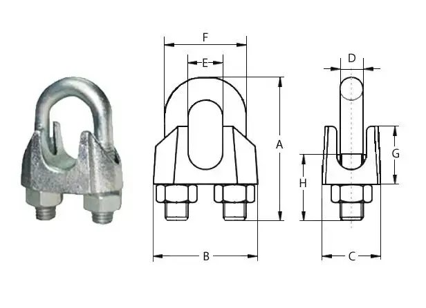 Зажим для канатов общего назначения DIN 741