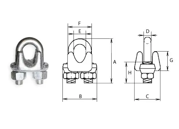 Зажим для каната HDG G450