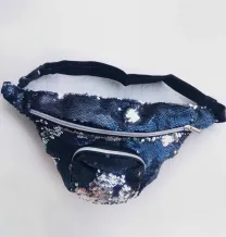 Бананка поясная сумка с пайетками