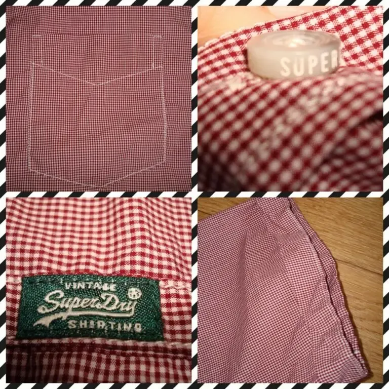 SuperDry оригинальная мужская рубашка в мелкую клетку короткий рукав 8