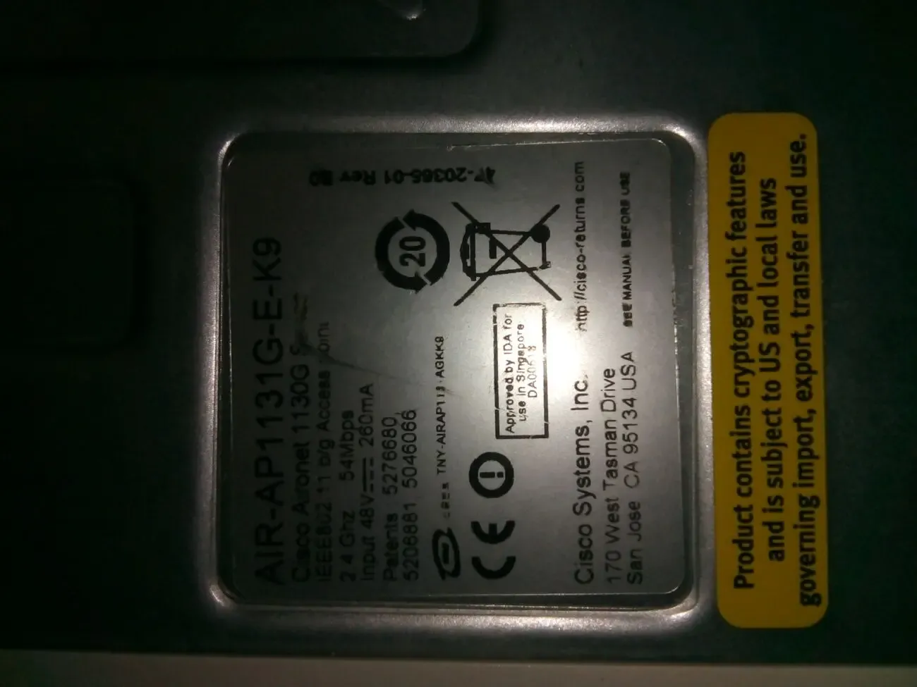 Точка доступа Cisco AIR-AP1131G-E-K9 3