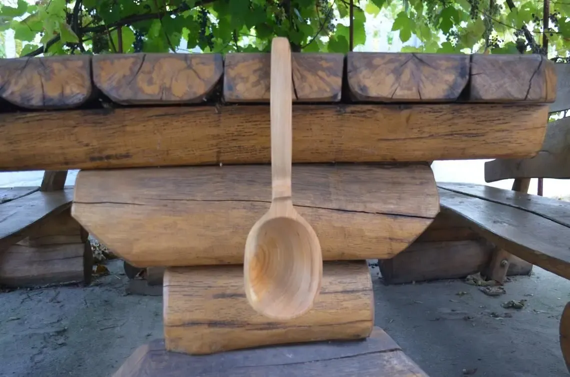 Деревянная ложка для сауны ковш для воды 6