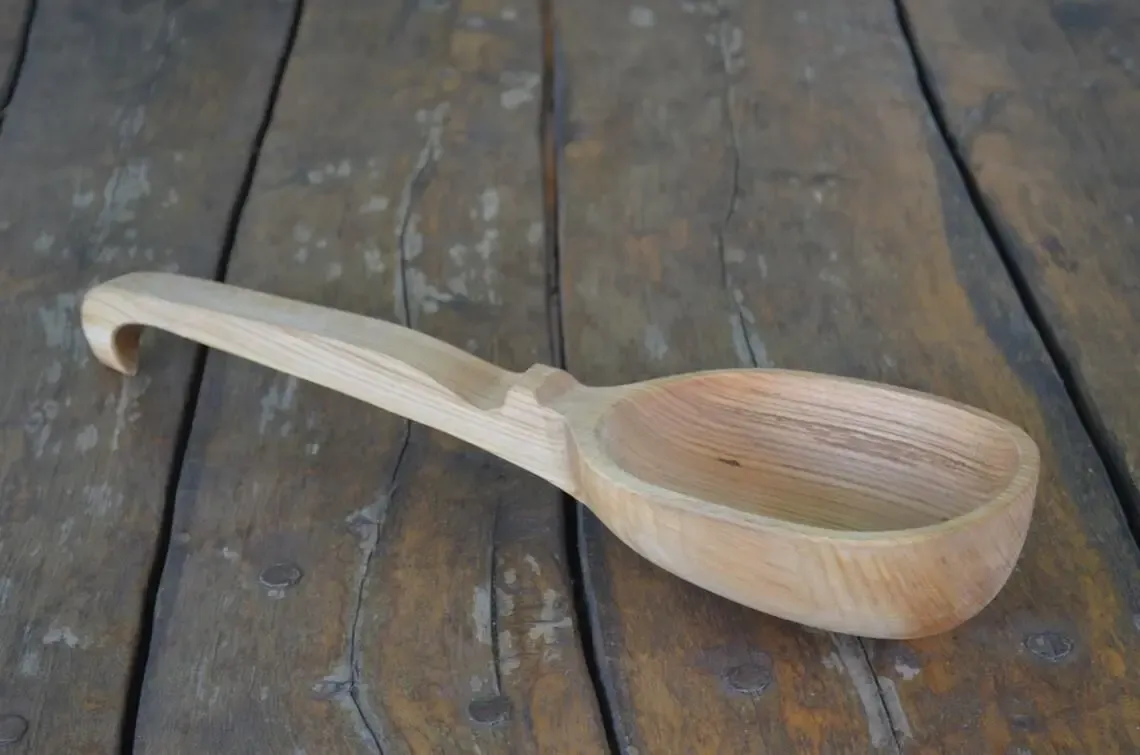 Деревянная ложка для сауны ковш для воды 4