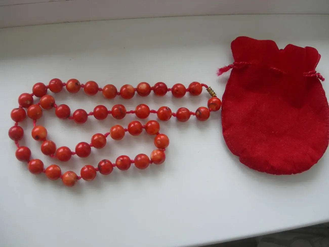 Колье, бусы, кораллы натуральные, 154 грамма, длина 76 см