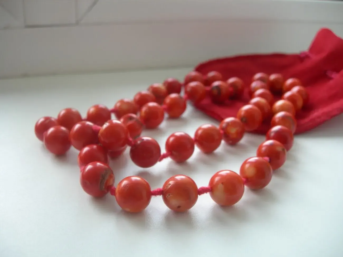 Колье, бусы, кораллы натуральные, 154 грамма, длина 76 см 6
