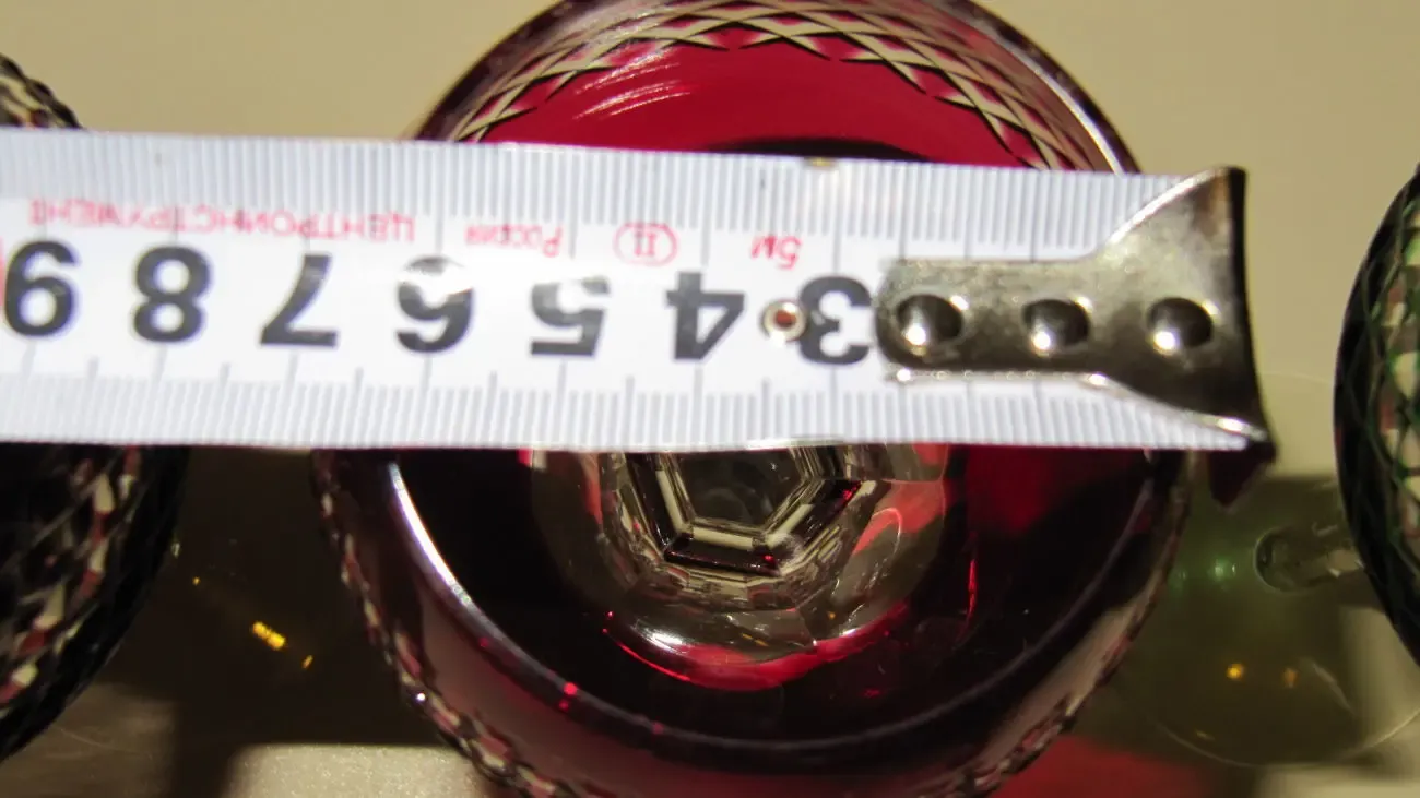 Цветной хрусталь-фужеры германия-ручная работа, хх в 5