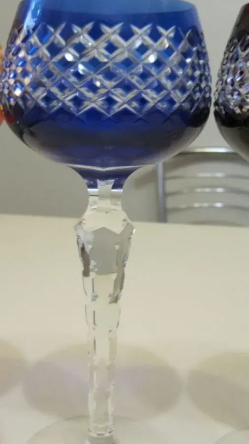 Цветной хрусталь-фужеры германия-ручная работа, хх в 7