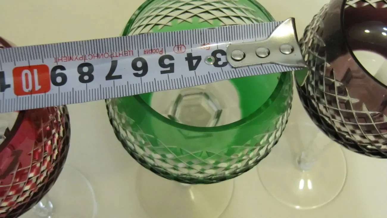 Цветной хрусталь-фужеры германия-ручная работа, хх в 6