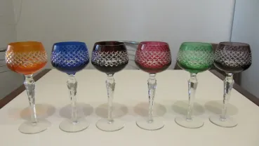 Цветной хрусталь-фужеры германия-ручная работа, хх в