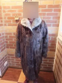 Женская нутриевая шуба, длинная, размер 48-50