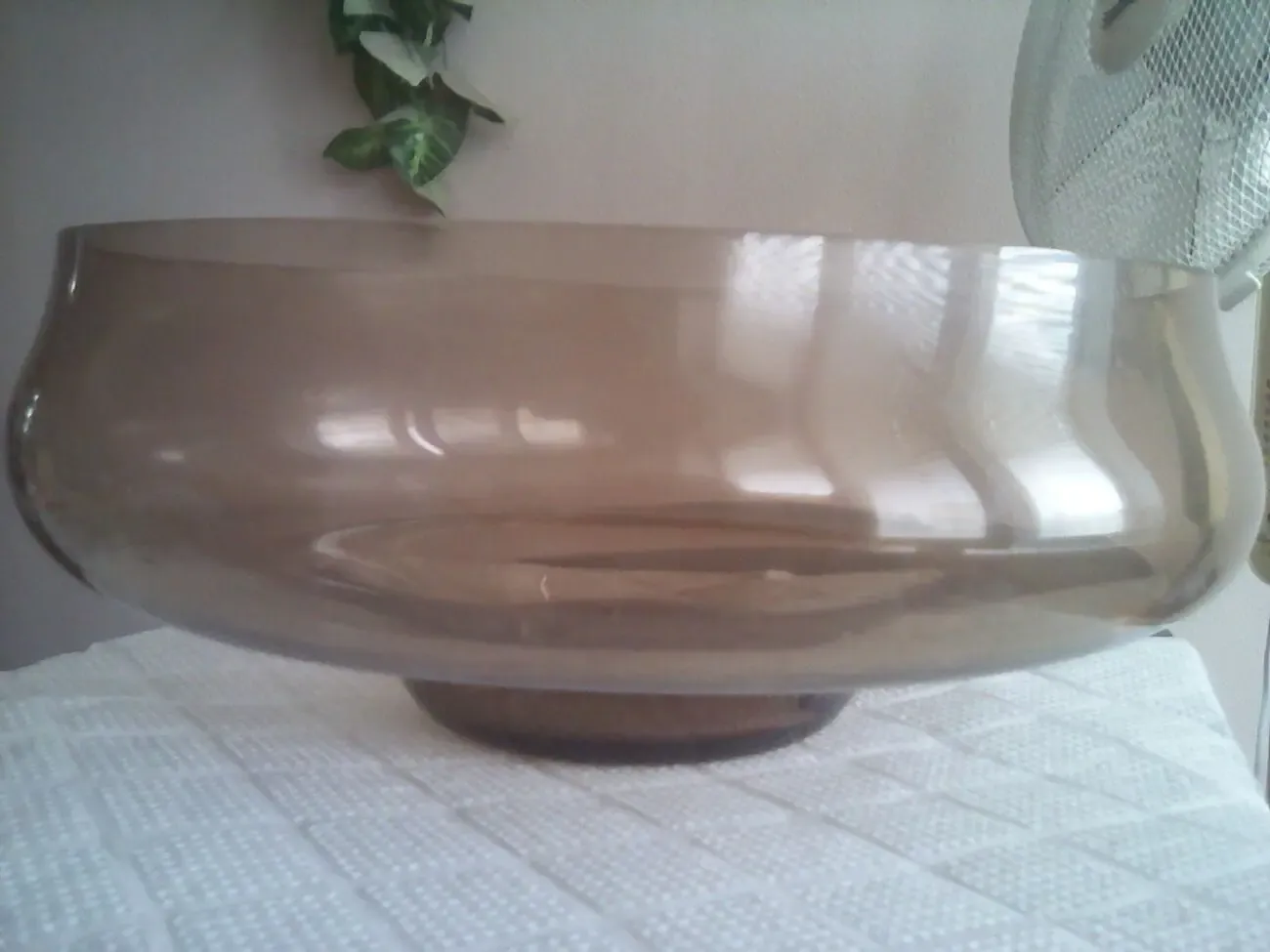 Ваза фруктовница гладкое цветное стекло,СССР 2