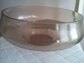 Ваза фруктовница гладкое цветное стекло,СССР