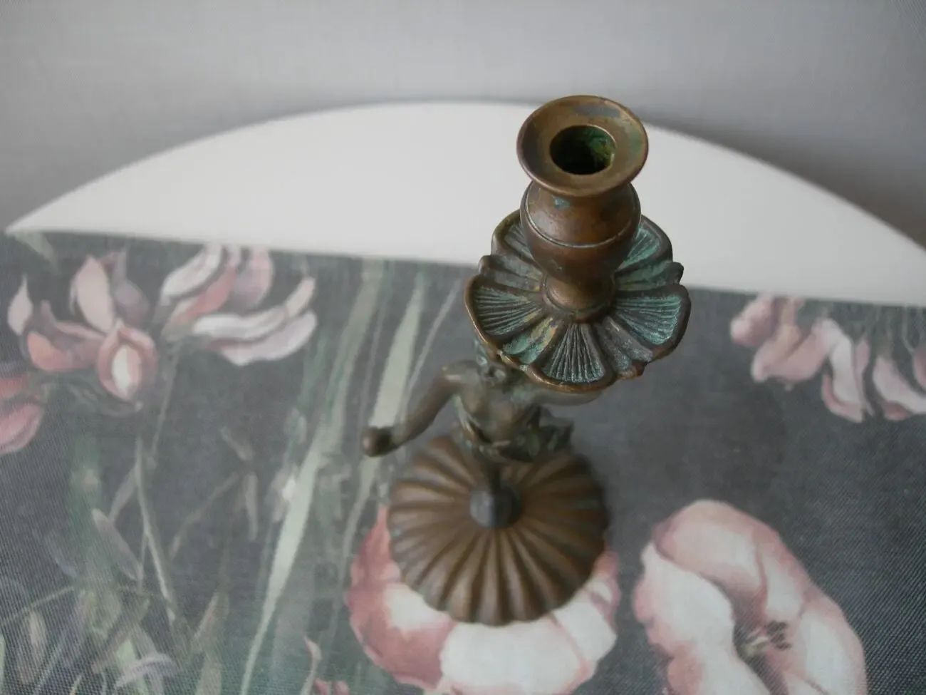 Подсвечник, Путти, бронза, бронзовый, старинный 6