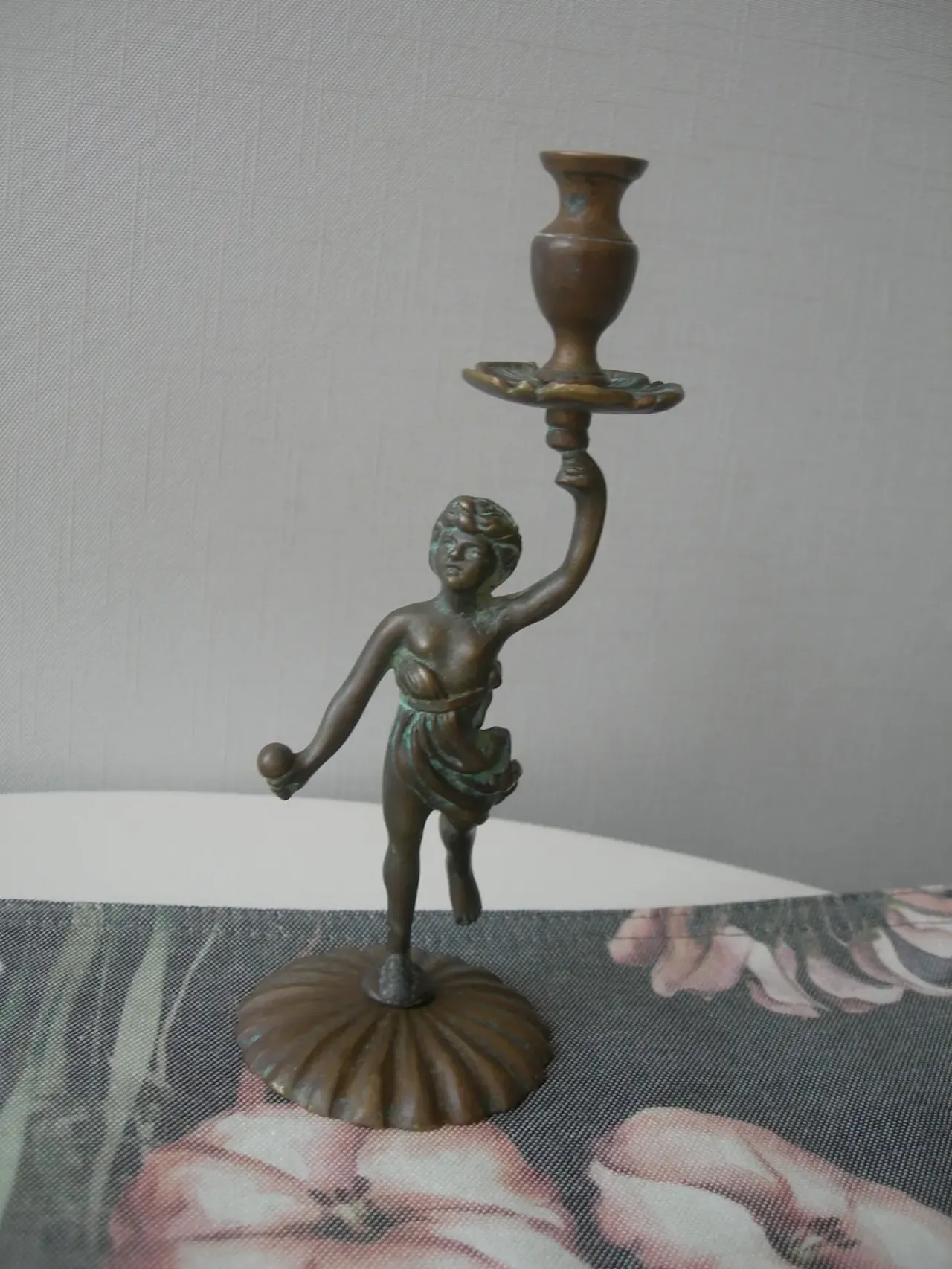 Подсвечник, Путти, бронза, бронзовый, старинный 4