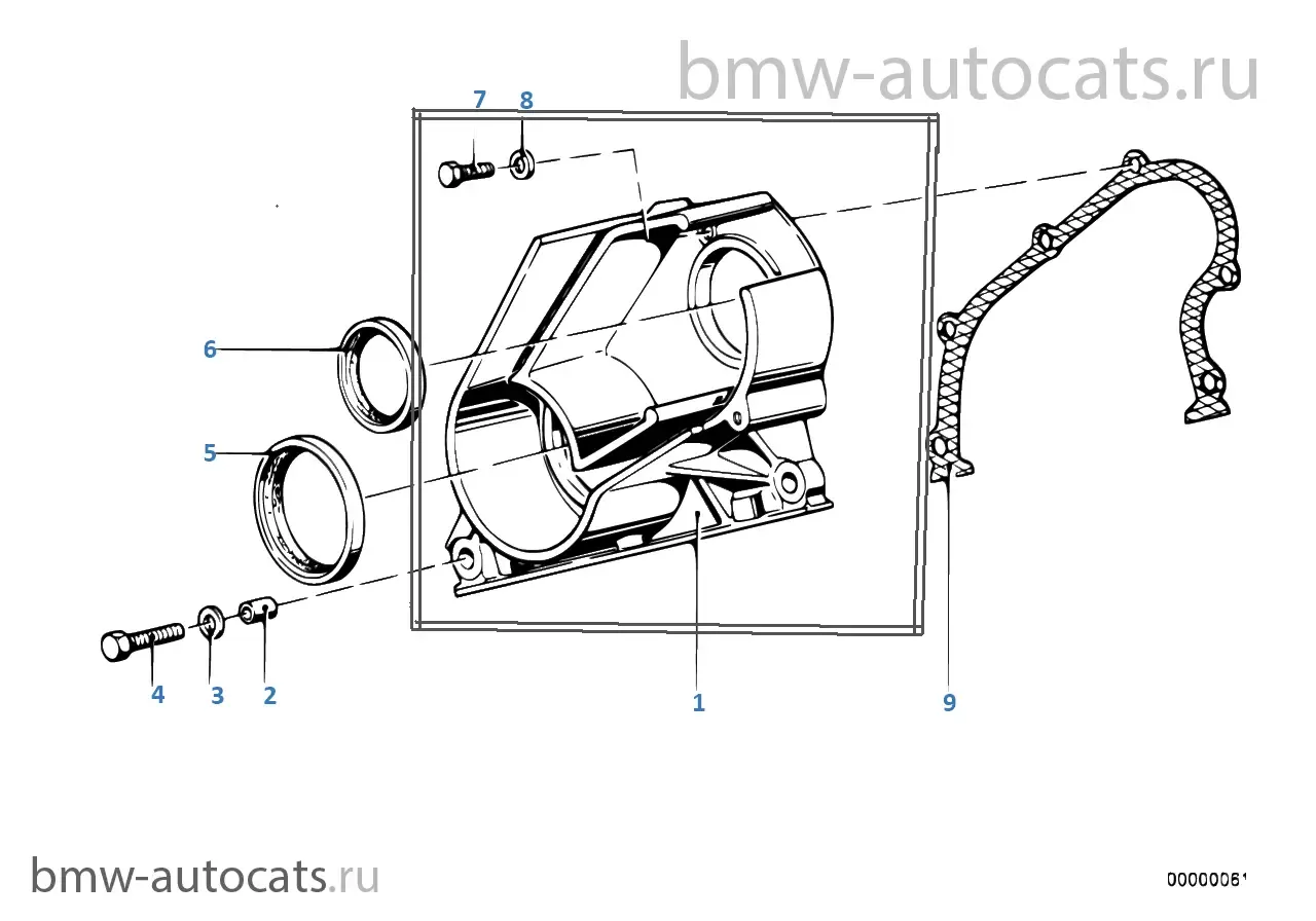 BMW 1272389, Крышка двигателя передняя БМВ М20, BMW 11141272390, ориг. 4