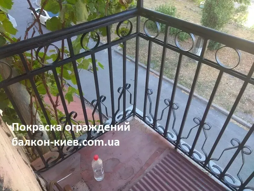 Покраска ограждения балкона 2