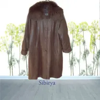 Sibirya Теплое женское нат. кожа полупальто нат мех трапеция Турция ш