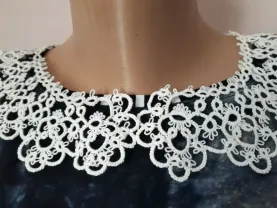 Комір мереживний *Луїза*. Техніка фріволіте.