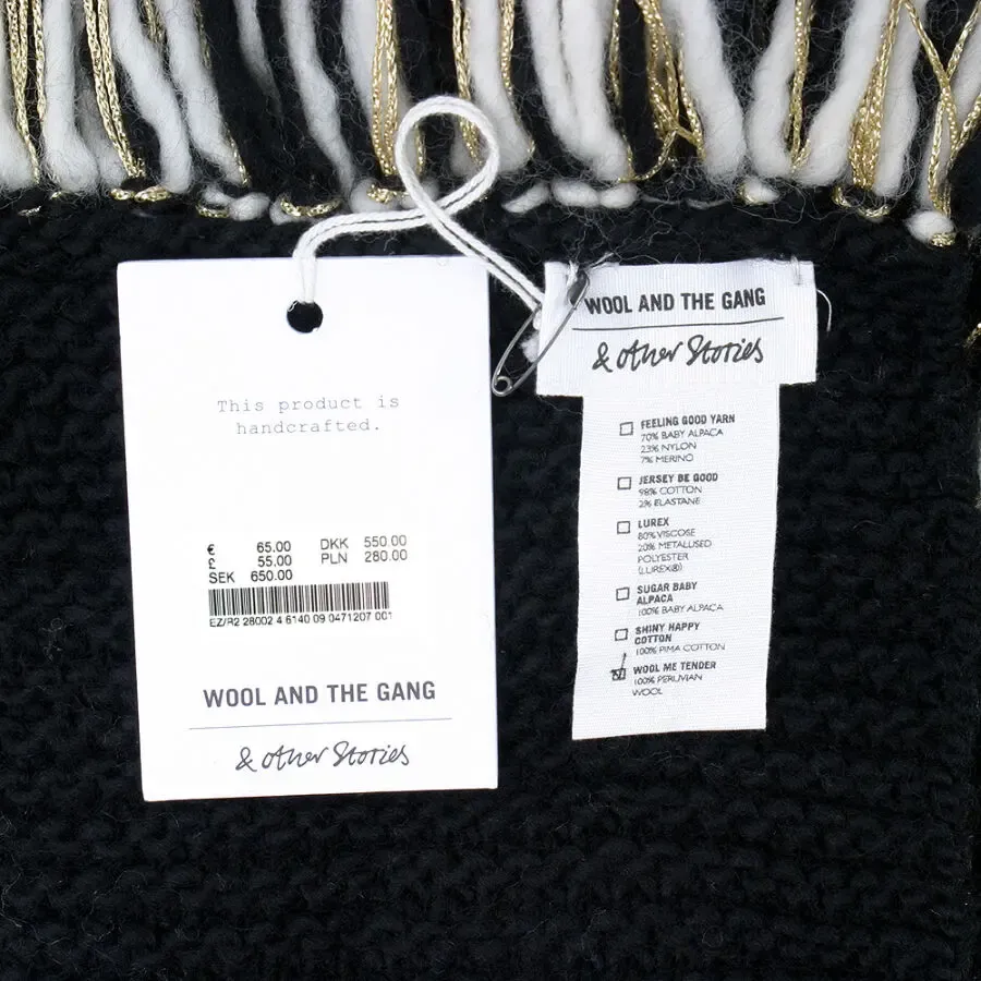 &other stories Швеция 100% перуанская шерсть длинный шерстяной шарф 8