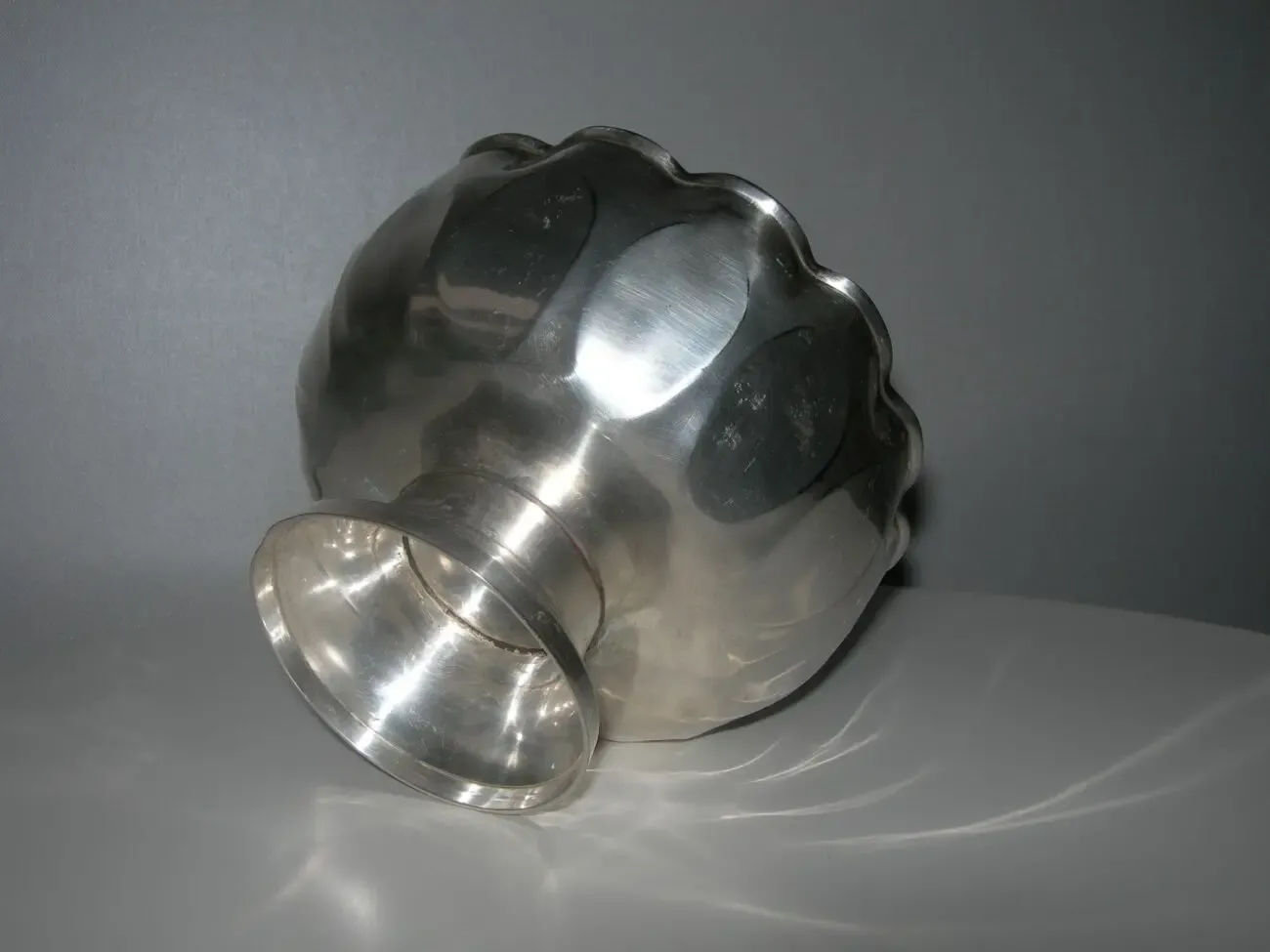 Конфетница, ваза, на ножке, бронза, серебрение, Англия 4