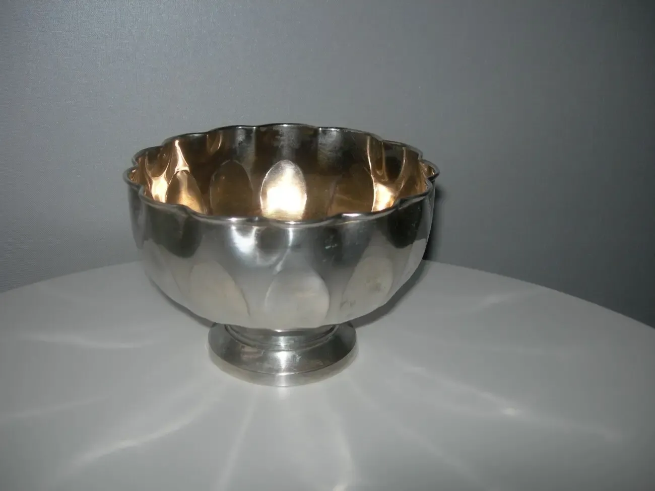 Конфетница, ваза, на ножке, бронза, серебрение, Англия 5