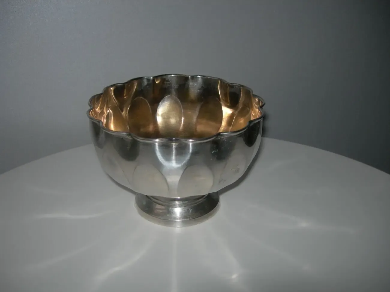 Конфетница, ваза, на ножке, бронза, серебрение, Англия 2