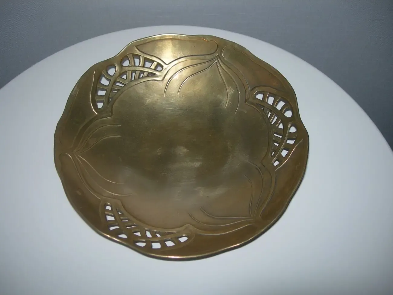 Блюдо, фруктовница, бронза, рельефное, 24 см, Франция 2