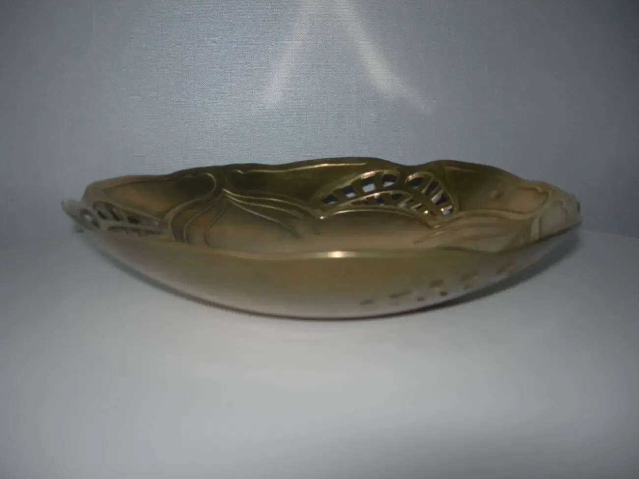 Блюдо, фруктовница, бронза, рельефное, 24 см, Франция 3