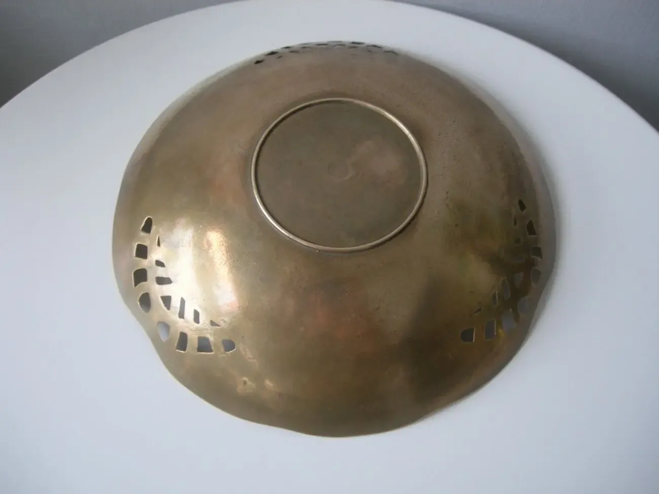 Блюдо, фруктовница, бронза, рельефное, 24 см, Франция 7