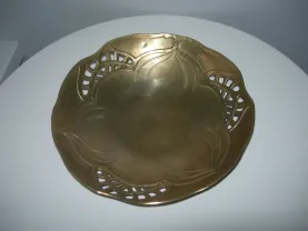 Блюдо, фруктовница, бронза, рельефное, 24 см, Франция