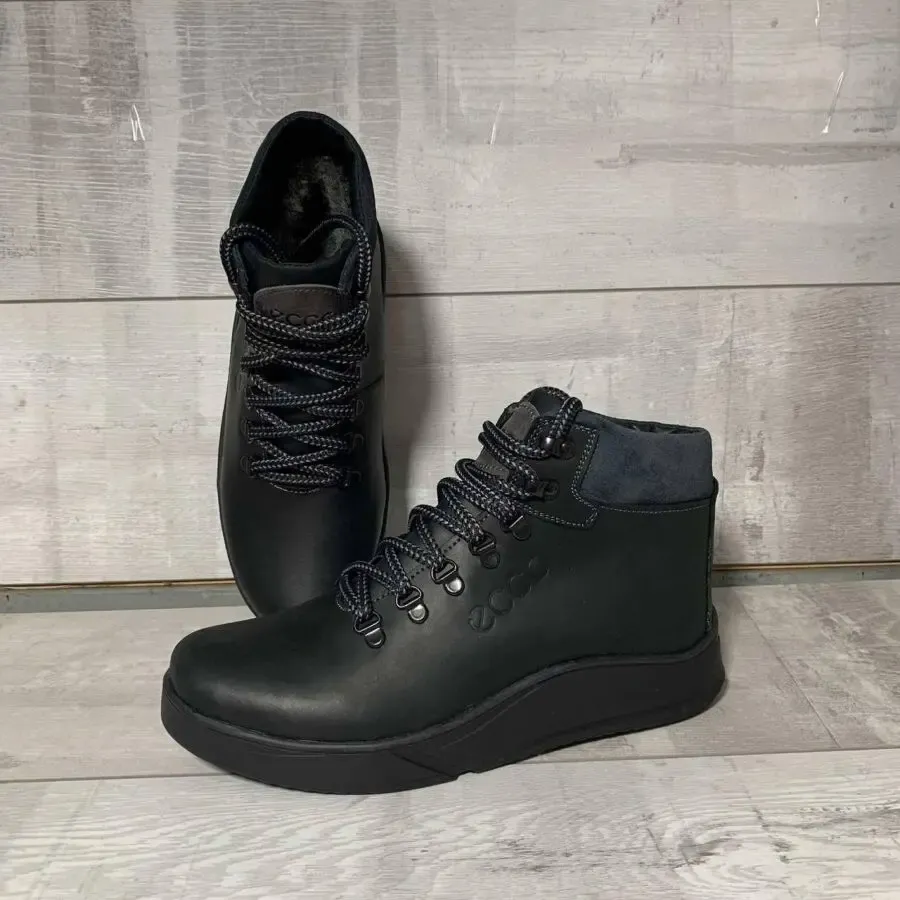 Мужские зимние ботинки Чоловічі черевики из натуральной кожи.ECCO 2