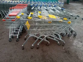 Тележки торговые для магазинов б/у, покупательские тележки 80 л. б/у