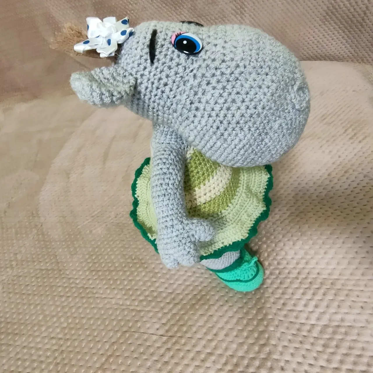 вязана іграшка ручна робота бегемотик дівчинка ручна робота 3