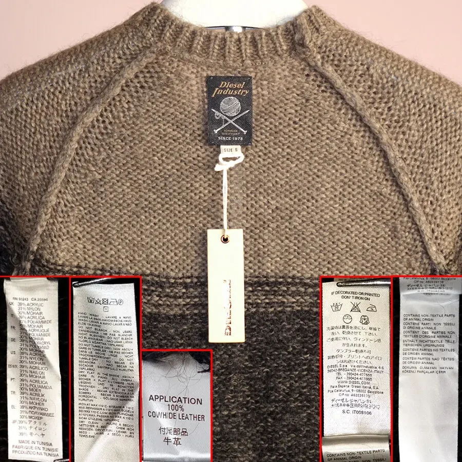 Diesel Италия р. S мужской вязаный свитер 30% мохер джемпер мохеровый 10