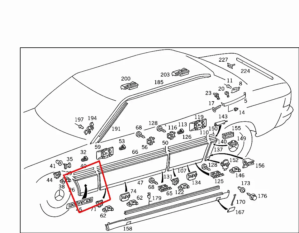Mercedes 1246901440, Молдінг переднього крила Мерседес 124, оригінал 3