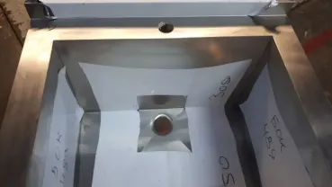 Ванна моечная односекционная из нержавейки со смещённым сливом