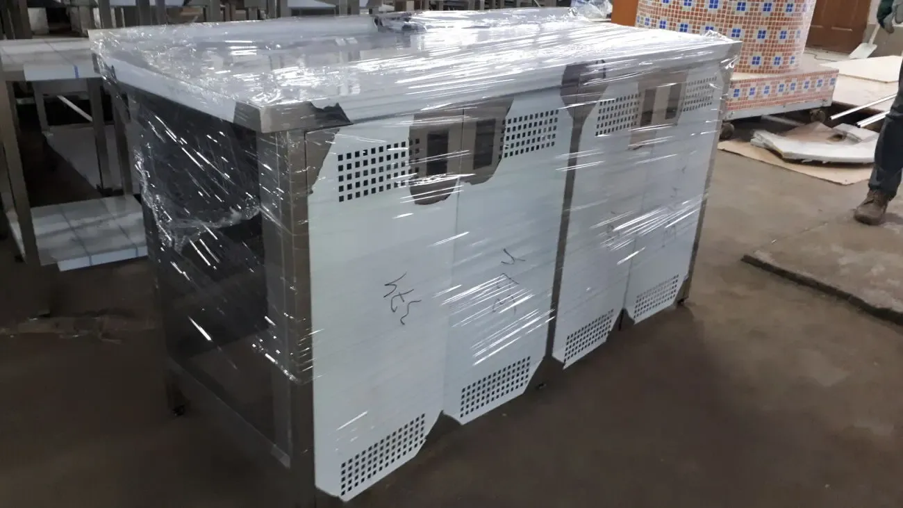 Тумба 2700х700 из нержавейки двери купе распашные 2