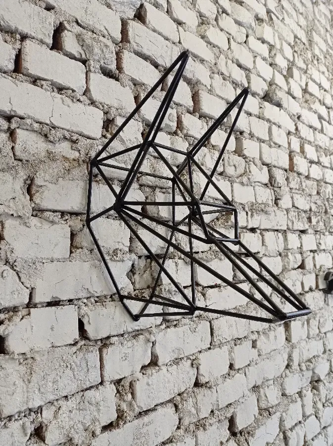 Скульптура из металла в стиле лофт украшение на стену Собака Волк 4