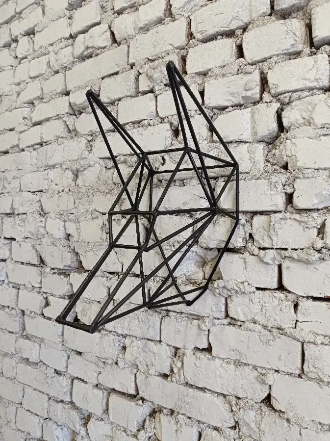 Скульптура из металла в стиле лофт украшение на стену Собака Волк 3