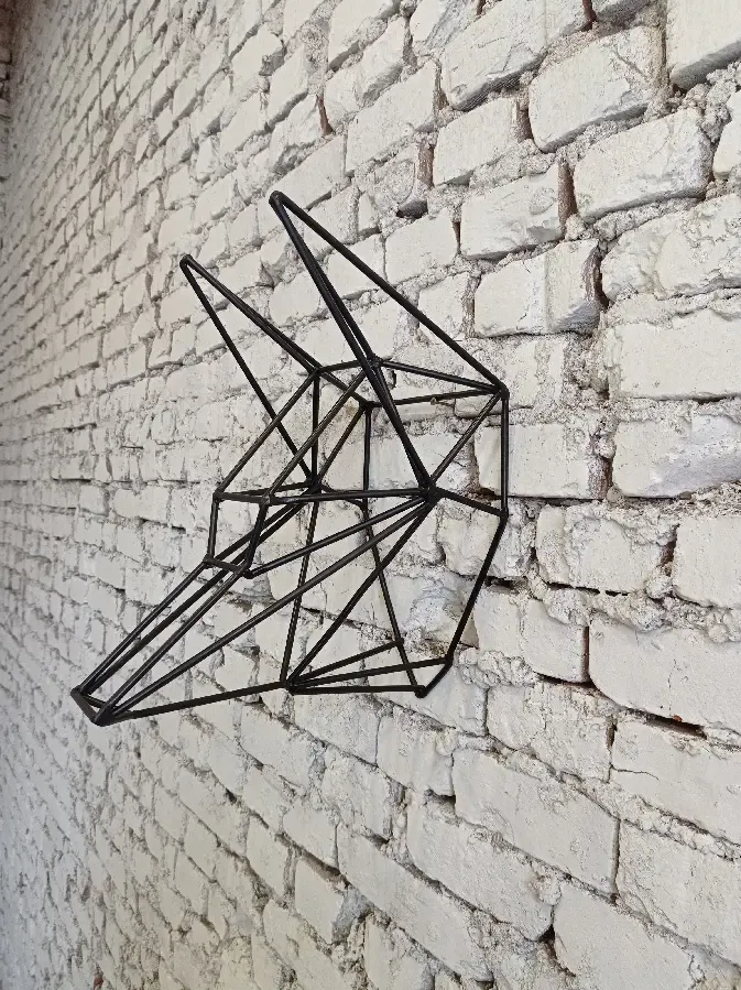 Скульптура из металла в стиле лофт украшение на стену Собака Волк 5