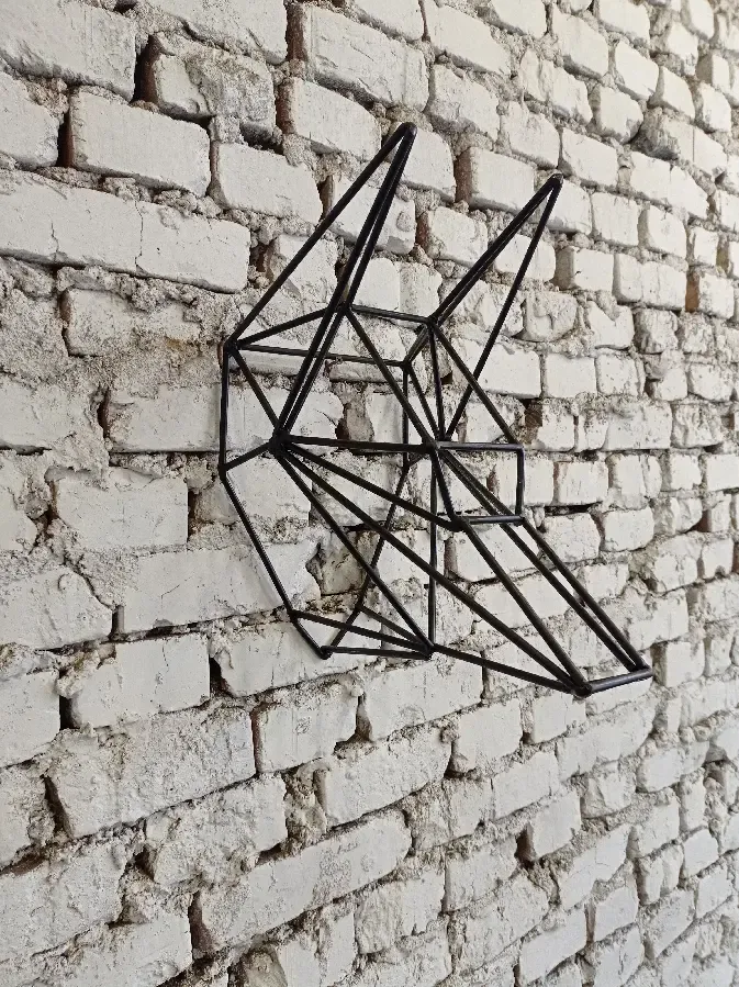 Скульптура из металла в стиле лофт украшение на стену Собака Волк 8