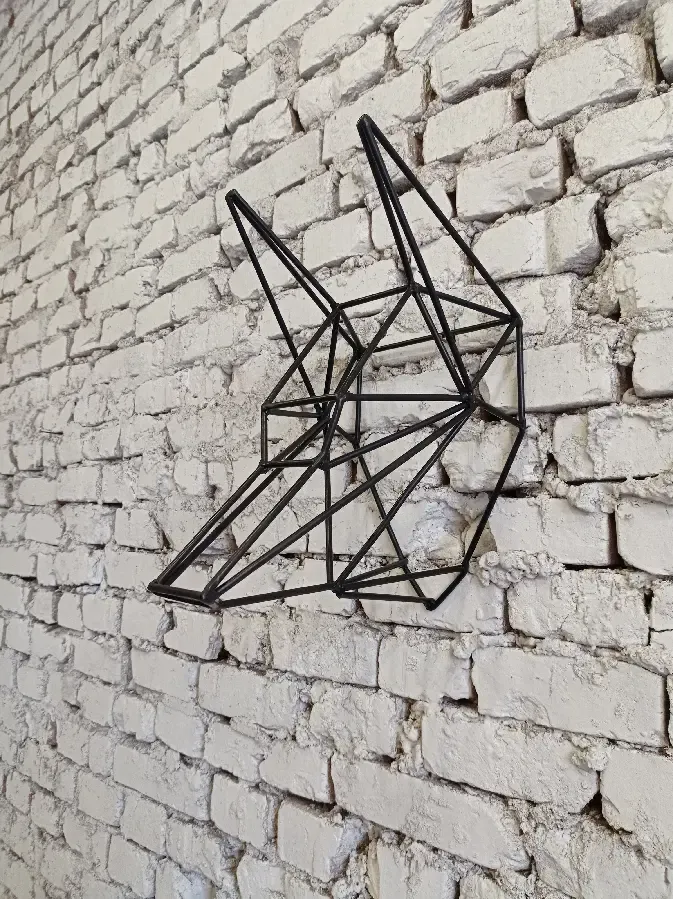 Скульптура из металла в стиле лофт украшение на стену Собака Волк 7